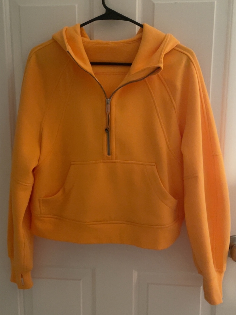 Lululemon Yellow/orange Half-Zip Hooded Pullover Scuba